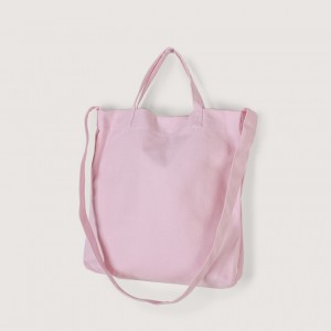2 Ways  stylish Canvas Tote Bags w/Gusset - Light Pink (L34xH32xD5cm) (12oz) 2 Ways  stylish Canvas Tote Bags w/Gusset - Light Pink (L34xH32xD5cm) (12oz)