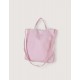 2 Ways  stylish Canvas Tote Bags w/Gusset - Light Pink (L34xH32xD5cm) (12oz)