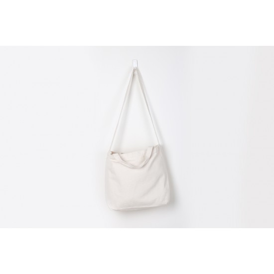 2 Ways  stylish Canvas Tote Bags w/Gusset - White (L42xH32xD10cm) 