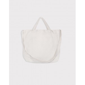 2 Ways  stylish Canvas Tote Bags w/Gusset - White (L42xH32xD10cm) 