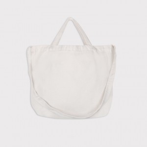 2 Ways  stylish Canvas Tote Bags w/Gusset - White (L42xH32xD10cm)  2 Ways  stylish Canvas Tote Bags w/Gusset - White (L42xH32xD10cm)