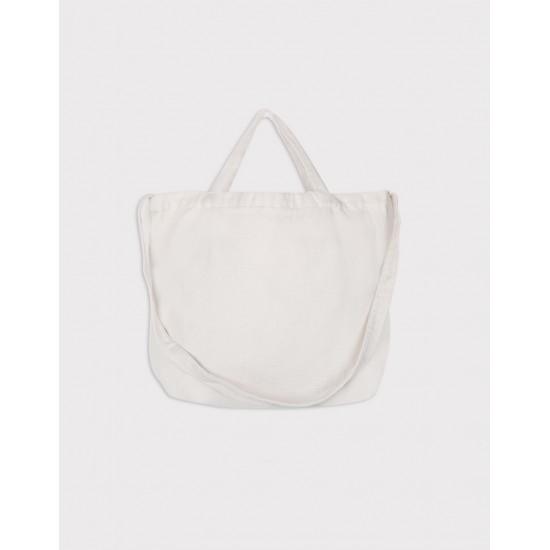 2 Ways  stylish Canvas Tote Bags w/Gusset - White (L42xH32xD10cm) 