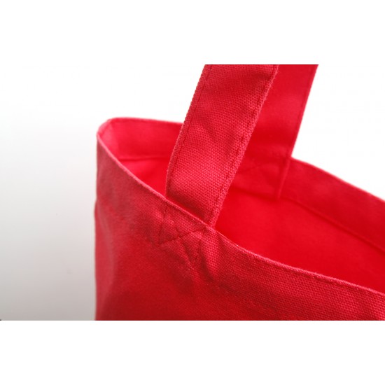 Multi-color mini Canvas Tote Bags w/Gusset- Watermelon Red (L30xH20xD12cm)