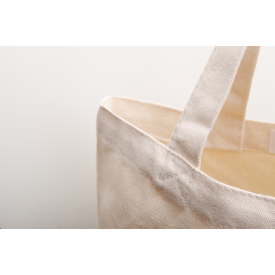 Multi-color mini Canvas Tote Bags w/Gusset- Cream-colored (L30xH20xD12cm)