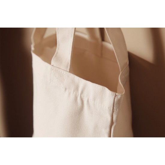 Promotional mini Canvas Tote Bags w/Gusset- White (L30xH20xD12cm)