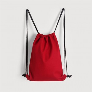 Canvas drawstring backpack -Red (34x41) Canvas drawstring backpack -Red (34x41)