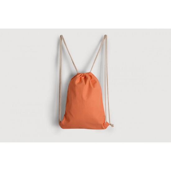 Canvas drawstring backpack -Orange (34x41)