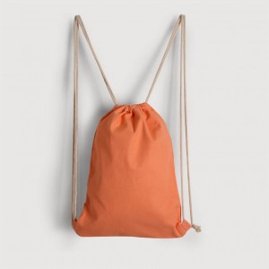 Canvas drawstring backpack -Orange (34x41) Canvas drawstring backpack -Orange (34x41)