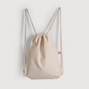 Canvas drawstring backpack -Beige (34x45) Canvas drawstring backpack -Beige (34x45)