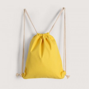 Canvas drawstring backpack -Yellow (34x41) Canvas drawstring backpack -Yellow (34x41)