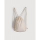 Cotton drawstring backpack Lightweight -Beige (34x45) (6oz)