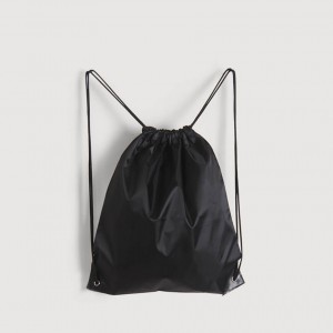 Nylon Drawstring Bag | Black